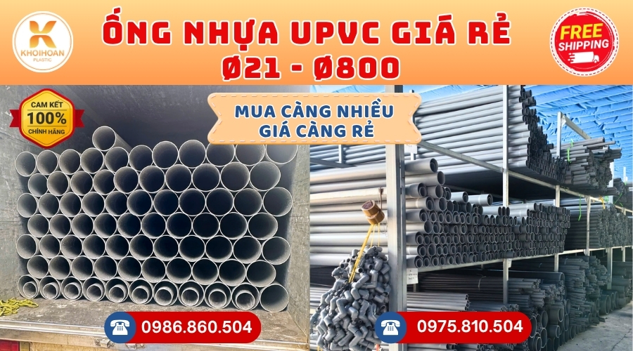 Các Loại Ống Nhựa uPVC Phi 200 Giá Rẻ Phổ Biến - Giá Tại Xưởng - Kho Khởi Hoàn CHỈ TỪ: 240.000 đ/cây