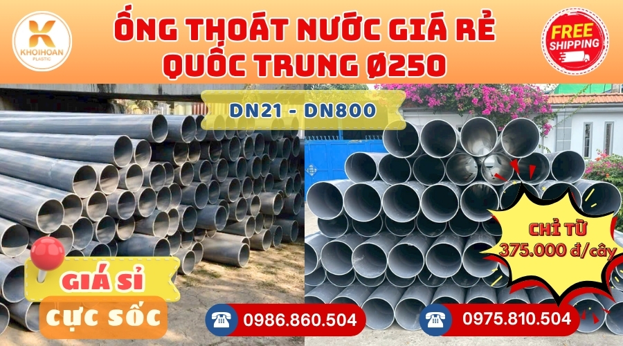 Mua Ống Nhựa Quốc Trung Phi 250 Giá Rẻ Ở Đâu CHIẾT KHẤU CAO nhất thị trường CHỈ TỪ: 375.000 đ/cây Giá Sỉ, Sẵn Kho Số Lượng Lớn Liên hệ Đặt hàng Nhanh