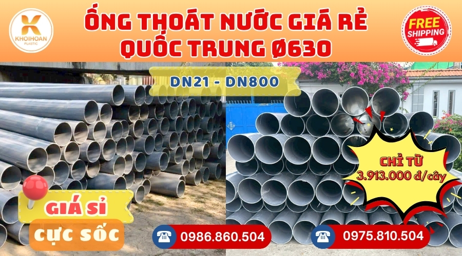Mua Ống Nhựa Quốc Trung Phi 630 Giá Rẻ Ở Đâu CHIẾT KHẤU CAO nhất thị trường CHỈ TỪ: 3.913.000 đ/cây Giá Sỉ, Sẵn Kho Số Lượng Lớn Liên hệ Đặt hàng Nhanh