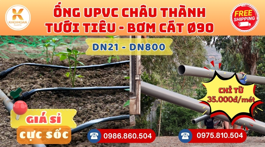 Mua Ống Tưới Tiêu Châu Thành Phi 90 Giá Rẻ CHIẾT KHẤU CAO nhất thị trường CHỈ TỪ: 36.000đ/mét Giá Sỉ, Sẵn Kho Số Lượng Lớn Liên hệ Khởi Hoàn Đặt hàng Nhanh Chóng
