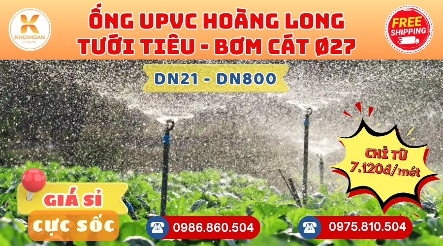 Mua Ống Tưới Tiêu Hoàng Long Phi 27 Giá Rẻ CHIẾT KHẤU CAO nhất thị trường CHỈ TỪ: 7.120đ/mét Giá Sỉ, Sẵn Kho Số Lượng Lớn Liên hệ Khởi Hoàn Đặt hàng Nhanh Chóng