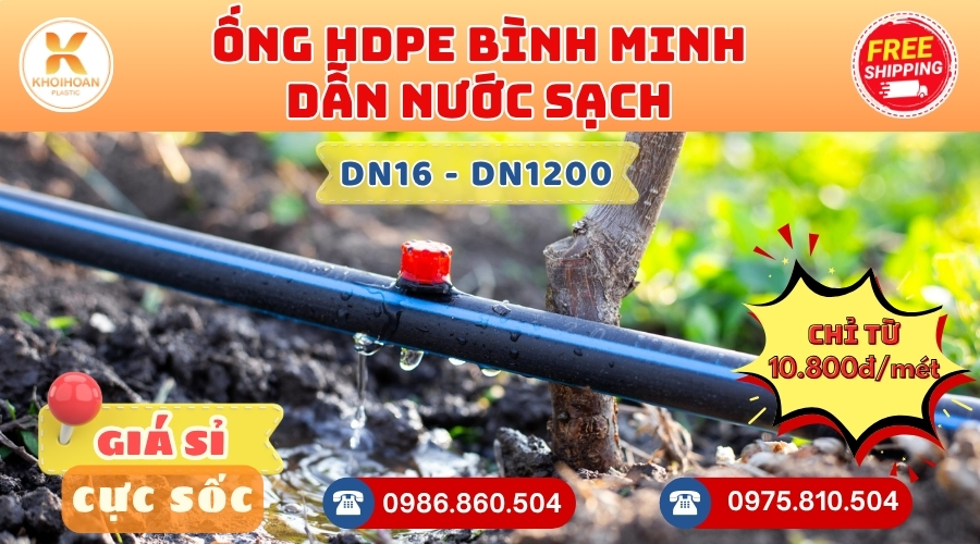 Mua Ống HDPE Bình Minh GIÁ RẺ HÀNG CHÍNH HÃNG - CHỈ TỪ: 10.800đ/mét Giá Sỉ, Sẵn Kho Số Lượng Lớn Liên hệ Khởi Hoàn Đặt hàng Nhanh Chóng