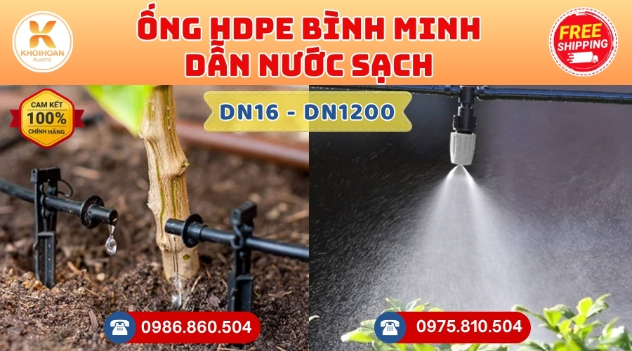 Mua Ống HDPE Bình Minh GIÁ RẺ HÀNG CHÍNH HÃNG - CHỈ TỪ: 10.800đ/mét Giá Sỉ, Sẵn Kho Số Lượng Lớn Liên hệ Khởi Hoàn Đặt hàng Nhanh Chóng
