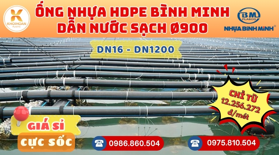 Mua Ống HDPE Bình Minh Phi 900 GIÁ RẺ NHẤT thị trường HÀNG CHÍNH HÃNG - CHỈ TỪ: 12.256.272đ/mét Giá Sỉ, Sẵn Kho Số Lượng Lớn Liên hệ Khởi Hoàn Đặt hàng Nhanh Chóng