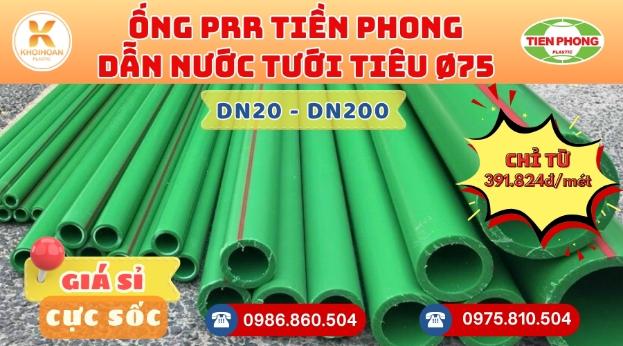Mua Ống PPR Tiền Phong Phi 75 GIÁ RẺ NHẤT thị trường HÀNG CHÍNH HÃNG - CHỈ TỪ: 391.824đ/mét Giá Sỉ, Sẵn Kho Số Lượng Lớn Liên hệ Khởi Hoàn Đặt hàng Nhanh