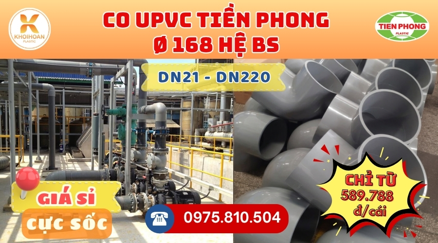 Khởi Hoàn chuyên phân phối ống nhựa, phụ kiện ngành nước Tiền Phong - Co uPVC Phi 220 Tiền Phong CHỈ TỪ: 589.788đ/cái | Sẵn kho số lượng lớn, giao nhanh toàn quốc