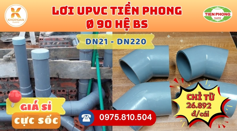 Khởi Hoàn chuyên phân phối ống nhựa, phụ kiện ngành nước Tiền Phong - Lơi uPVC Phi 90 Tiền Phong CHỈ TỪ: 26.892đ/cái | Sẵn kho số lượng lớn, giao nhanh toàn quốc