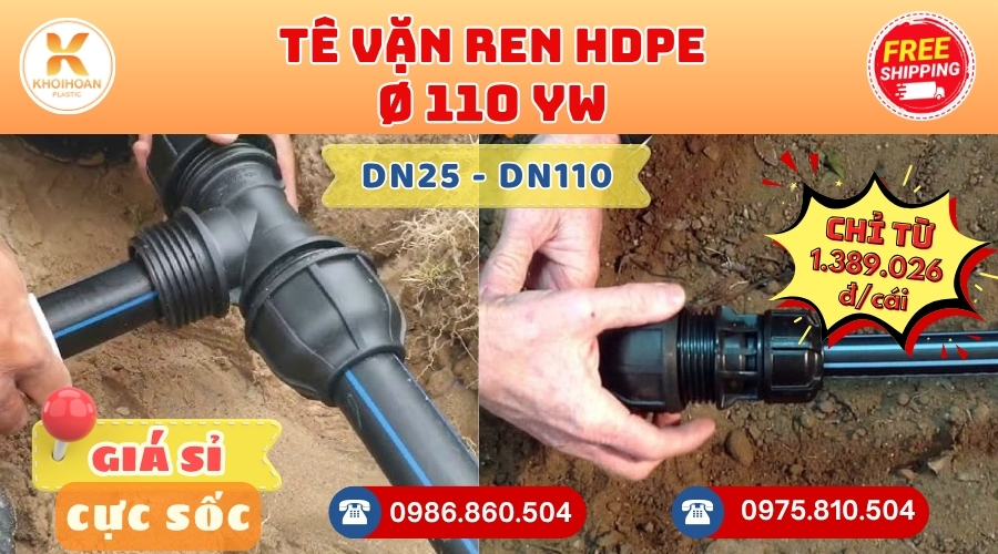 Khởi Hoàn chuyên cung cấp phụ kiện ngành nước. Tê HDPE Phi 110 YW Đài Loan. CHỈ TỪ: 1.389.026đ/cái Sẵn kho số lượng lớn, giao nhanh toàn quốc