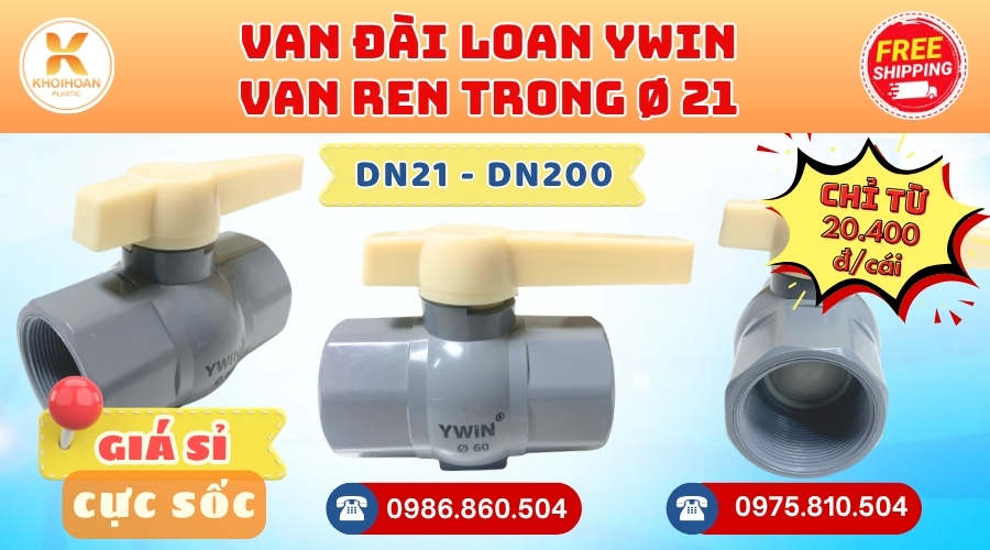 Khởi Hoàn chuyên cung cấp phụ kiện ngành nước. Van Ren Trong Tay Trắng 21 YWin Đài Loan. CHỈ TỪ: 20.400đ/cái Sẵn kho số lượng lớn, giao nhanh toàn quốc