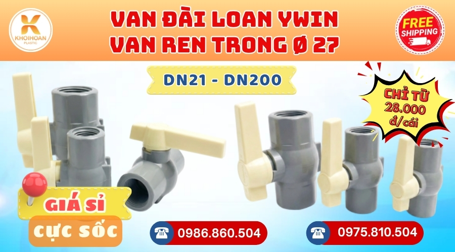 Khởi Hoàn chuyên cung cấp phụ kiện ngành nước. Van Ren Trong Tay Trắng 27 YWin Đài Loan. CHỈ TỪ: 28.000đ/cái Sẵn kho số lượng lớn, giao nhanh toàn quốc