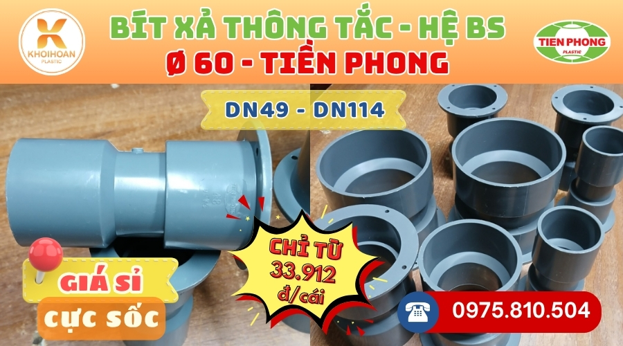 Khởi Hoàn chuyên phân phối ống nhựa, phụ kiện ngành nước Tiền Phong - Nối Thông Sàn uPVC Phi 60 Tiền Phong CHỈ TỪ: 33.912đ/cái | Sẵn kho số lượng lớn, giao nhanh toàn quốc