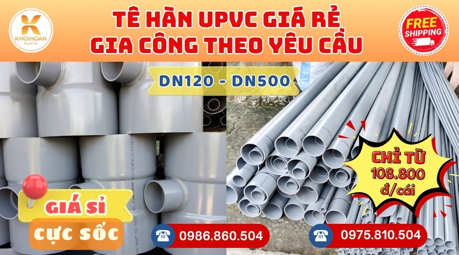 Khởi Hoàn chuyên phụ kiện gia công theo yêu cầu: Tê uPVC Gia Công Theo Yêu Cầu Giá Rẻ. CHỈ TỪ: 108.800đ/cái Sẵn kho số lượng lớn, giao nhanh toàn quốc