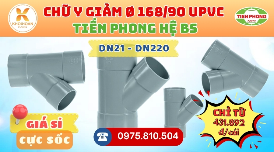 Khởi Hoàn chuyên phân phối ống nhựa, phụ kiện ngành nước Tiền Phong - Y Giảm uPVC Tiền Phong Phi 168/90 | GIÁ CHỈ TỪ: 431.892đ/cái | Sẵn kho số lượng lớn, giao nhanh toàn quốc